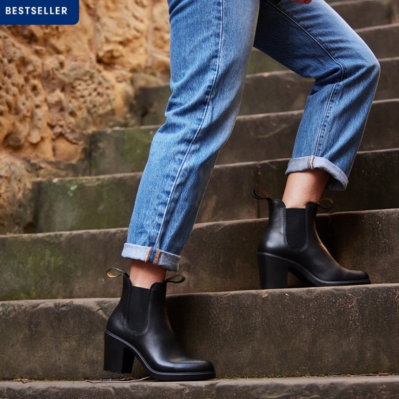 Blundstone Shoes - Blundstone Black Leather Block-Heel Boots